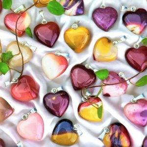 Jaspis Mookait hänge Hjärta