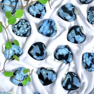 Obsidian snöflinge Hänge Hjärta